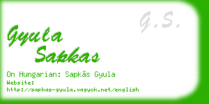 gyula sapkas business card